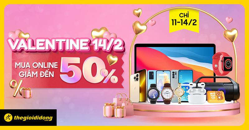 Khuyến mãi nhân dịp Valentine tại TGDĐ